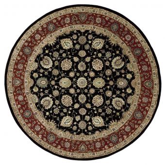 Nourison Home 2000-2017 8' x Round Black Traditional Indoor Rug