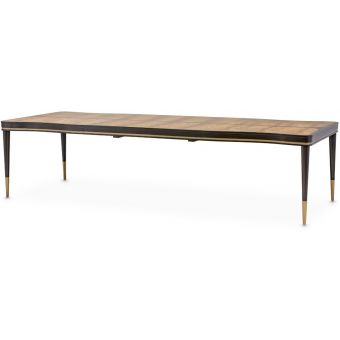 AICO Michael Amini Malibu Crest 4 Leg Rectangular Dining Table - Crotch Mahogany