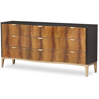 AICO Michael Amini Malibu Crest Dresser - Crotch Mahogany