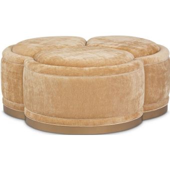 AICO Michael Amini Malibu Crest Cocktail Ottoman Honey - Dark Espresso