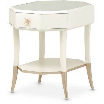 AICO Michael Amini La Rachelle Octagonal End Table with Drawer