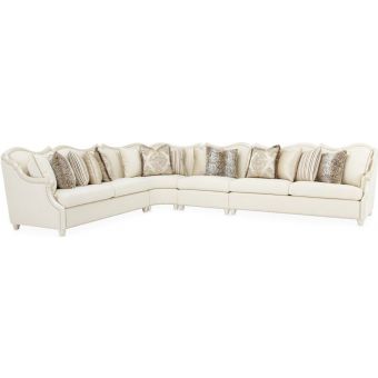 AICO Michael Amini Chamberi 4Pc Sectional - Classic Pearl