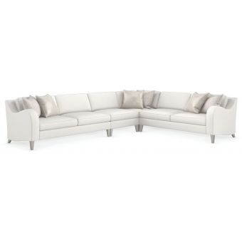 Caracole Victoria 4pc Sectional, Sparkling Argent
