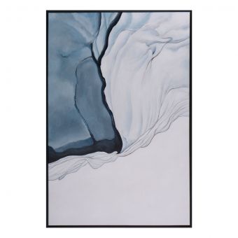 Sunpan Glacial Rock in Black Floater Frame - 48" X 72"