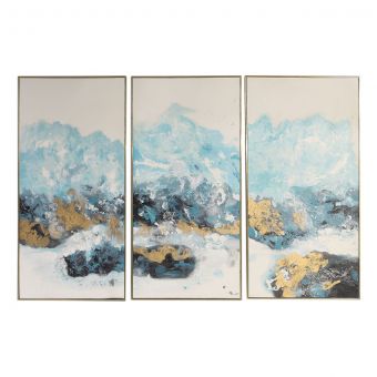 Uttermost Crashing Waves Abstract Art - Set of 3