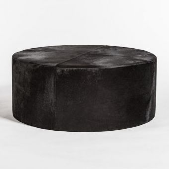 Alder & Tweed Furniture St. Francis Large Leather Ottoman in Ebony Hide