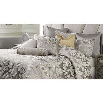 AICO Michael Amini Assisi 10pc King Comforter Set - Platinum