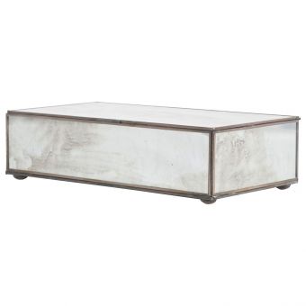Worlds Away Medium Rectangular Box with Antique Mirror