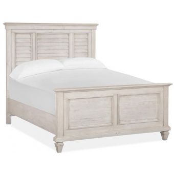 Magnussen Newport King Shutter Panel Bed in Alabaster