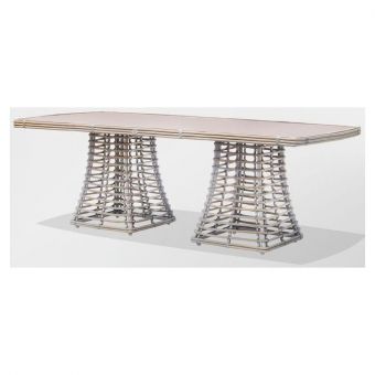 Skyline Design Ruby Rectangular Dining Table With Grey Glass
