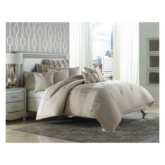 AICO Michael Amini Captiva 10pc King Comforter Set, Neutral