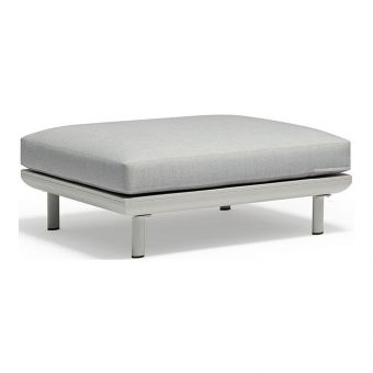Couture Jardin Club Ottoman, Light Grey