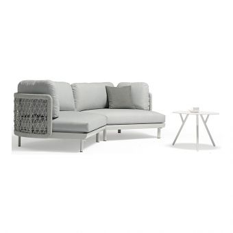 Couture Jardin Club 2Pc Bumper Sectional Sofa, Light Grey