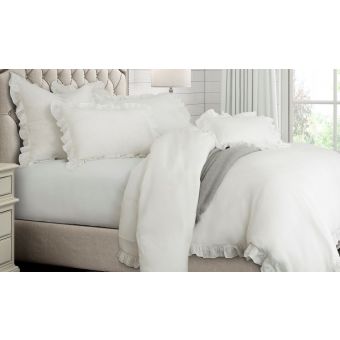 AICO Michael Amini Cherry Hill 6pc Queen Duvet Set, 92x96 - White