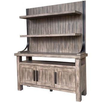Parker House Lodge 2pc 66 in. Buffet & Bar Display Hutch in Siltstone
