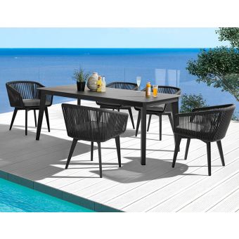 Couture Jardin Diva Square Dining Set, Anthracite