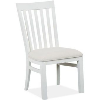 Magnussen Harper Springs Dining Side Chair with Upholstered Seat in Silo White - Set of 2