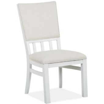 Magnussen Harper Springs Dining Side Chair with Upholstered Seat and Back in Silo White - Set of 2