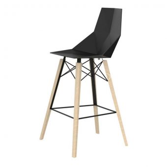 Vondom Faz Basic Bar Stool in Black Seat - Set of 4