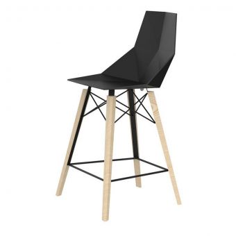 Vondom Faz Basic Counter Stool in Black Seat - Set of 4