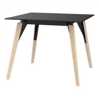 Vondom Faz Wood 35.5" Square Lounge Table in Black