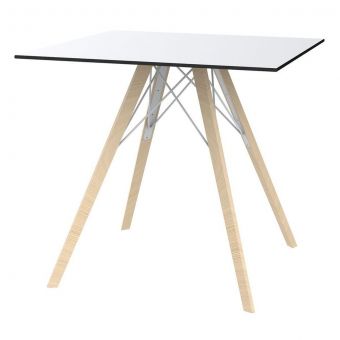 Vondom Faz Wood 31.5" Square Dining Table in White