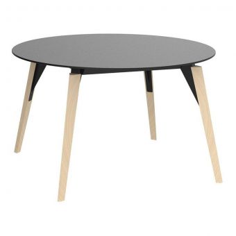 Vondom Faz Wood 47.25" Round Lounge Table in Black