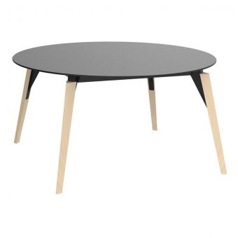 Vondom Faz Wood 55" Round Lounge Table in Black