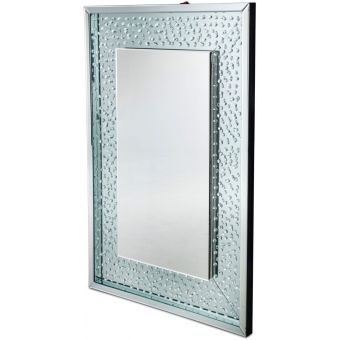 AICO Michael Amini Montreal Rectangular Framed Wall Mirror w/LED Lighting 265H