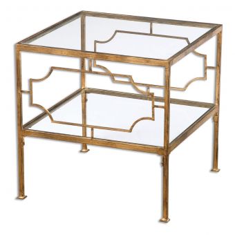 Uttermost Genell Gold Cube Table