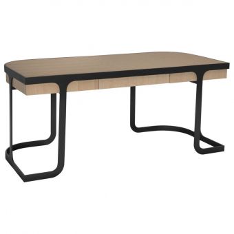Noir Furniture Hamilton Desk, White Oak