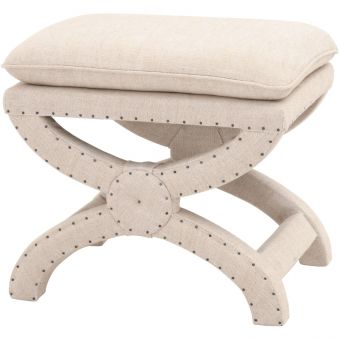 Essentials For Living Essentials Gaston Ottoman in Bisque French Linen