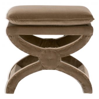 Essentials For Living Gaston Ottoman - Caramel Velvet