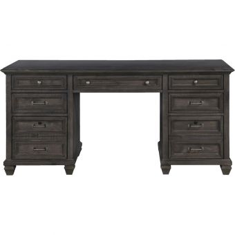 Magnussen Sutton Place Executive Desk in Weathered Charcoal (Promo)