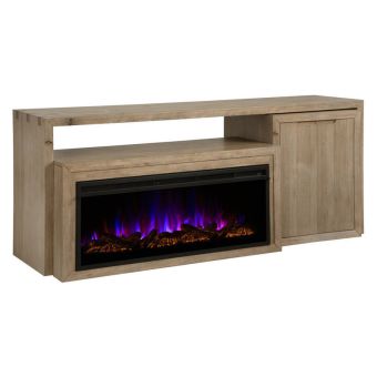 Aspenhome Lyndon 75" Nesting Storage Console With Fireplace - Light Cashmere