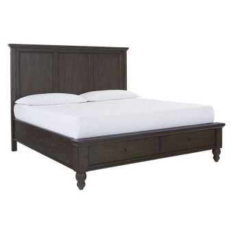 Aspenhome Cambridge Panel Storage Bed, Queen - Cracked Pepper