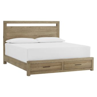 Aspenhome Modern Loft Panel Storage Bed, Queen - Modern Khaki