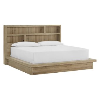 Aspenhome Modern Loft Platform Bed, King - Modern Khaki