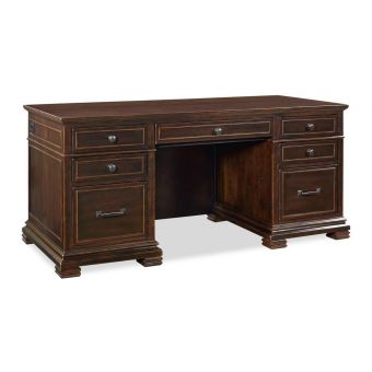 Aspenhome Weston 66" Executive Desk w/Power - Brown Ale