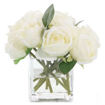 John Richard White Rose Faux Plants
