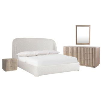 Bernhardt Loggia Shelter Bedroom Set with Three Drawer Nightstand, California King