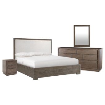 Bernhardt Outline Panel Bedroom Set with Three Drawer Nightstand, California King