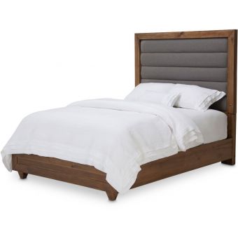 AICO Michael Amini Kathy Ireland Brooklyn Walk Queen Channel Tufted Panel Bed