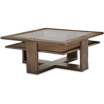 AICO Michael Amini Kathy Ireland Del Mar Sounds Square Cocktail Table