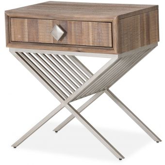 AICO Michael Amini Kathy Ireland Hudson Ferry Side Table with Drawer