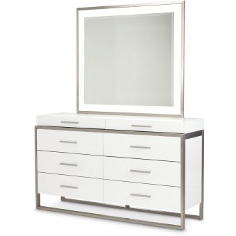 AICO Michael Amini Kathy Ireland Marquee Dresser with Mirror