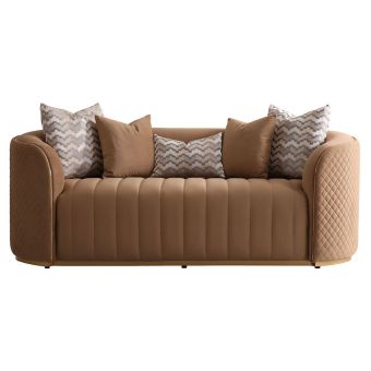 AICO Michael Amini Ariana Loveseat in Caramel