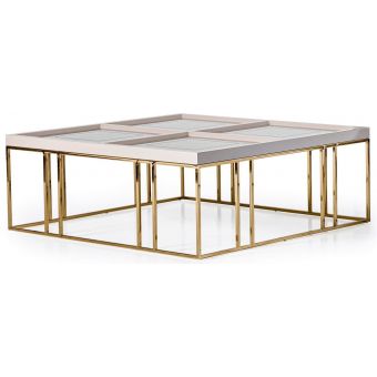 AICO Michael Amini Carmela Cocktail Table Shimmer Ivory
