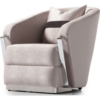 AICO Michael Amini Carmela Chair Zinc Silver