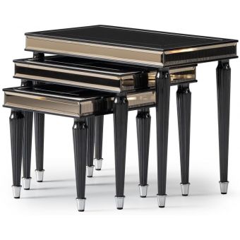 AICO Michael Amini La Francaise Nesting Tables Black Ice